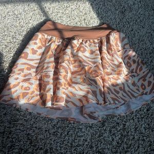 orange cheetah print skirt